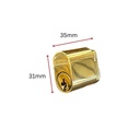 Oval Key Barrel, 35mm Half Cylinder, Keyed Different - Brass