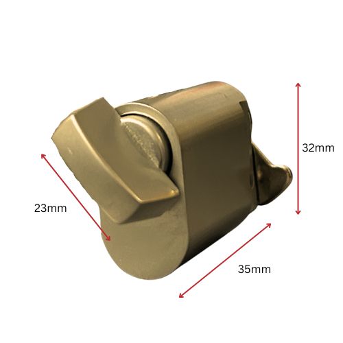 Oval Key Barrel, 35mm Half Cylinder, Turn Snib - Brass