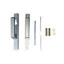 Insert Mortice Lock Handle Set - Euro, L Shaped - Aluminium in Silver - Pair