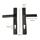 Insert Mortice Lock Handle Set - Euro, L Shaped - Aluminium in Matt Black - Pair