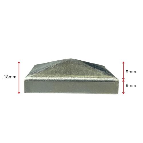Zinc Plated Post Steel End Cap for tube 50x50mm Pyramid style