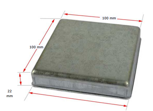Flat Top Square End Cap 100x100mm