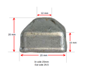 Steel Galvabond Post End Cap for tube size 25x25mm-Zinc