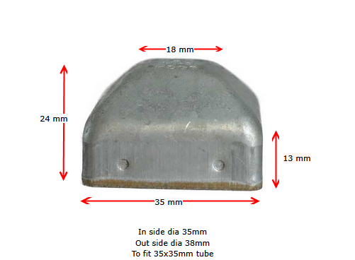 Steel Galvabond Post End Cap 35x35mm 