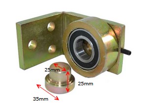 Zinc Plated Steel Bolt-On Bearing Hinge - Up To 600kg - Bottom Only