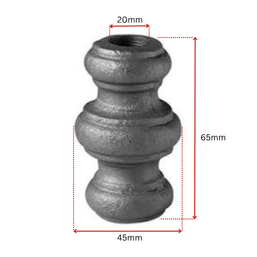 Cast Bushes/Rook size 70x42mm for Round tube 20mm Dia