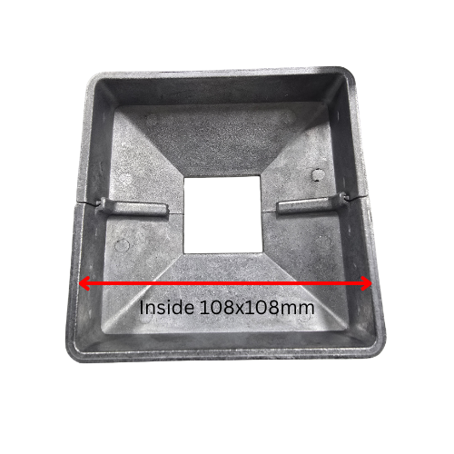Square Aluminium Base Plate Cover: 39x39mm Post, 100x100mm Base - 2PC