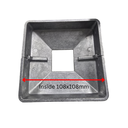 Square Aluminium Base Plate Cover: 39x39mm Post, 100x100mm Base - 2PC