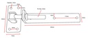 Adjustable Strap Hinge 20mm pin 300mm long in Black -for Timber Gates / 2 hinges