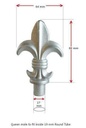Aluminium Spear Top / Picket Fence Queen Male 19mm