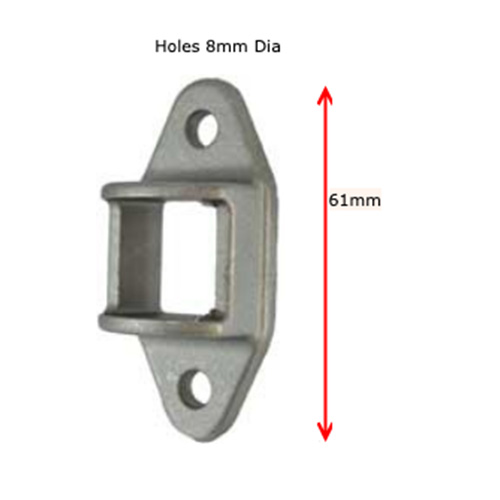 Aluminium Fence Bracket for tube size 25x25 mm Double Lugs