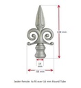 Aluminium Spear Top Jester female for Round Tube size 16mm 