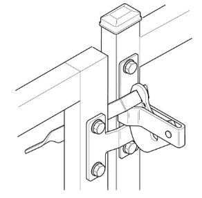 Swing Gate Steel D-Latch and Striker Vertical bolt - Zinc plated finished