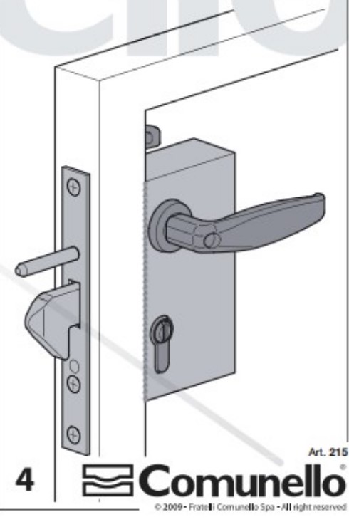 Comunello Sliding Gate Lock for 50x50mm gate frame Complete Kit