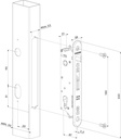 Locinox FIFTY inframe Swing Gate Lock 20 MM BACKSET FOR 50 MM - Kit with Recess Keep