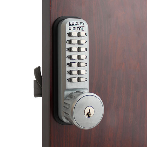 Lockey 2500KO Mechanical Keyless Surface Mount Hook Bolt with Key Override