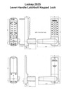 Lockey 2835 Mechanical Keyless Lever Lock with Passage Function