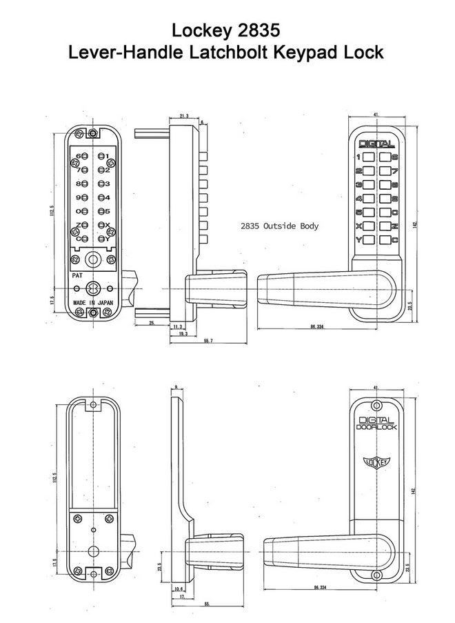 Lockey 2835 Mechanical Keyless Lever Lock with Passage Function