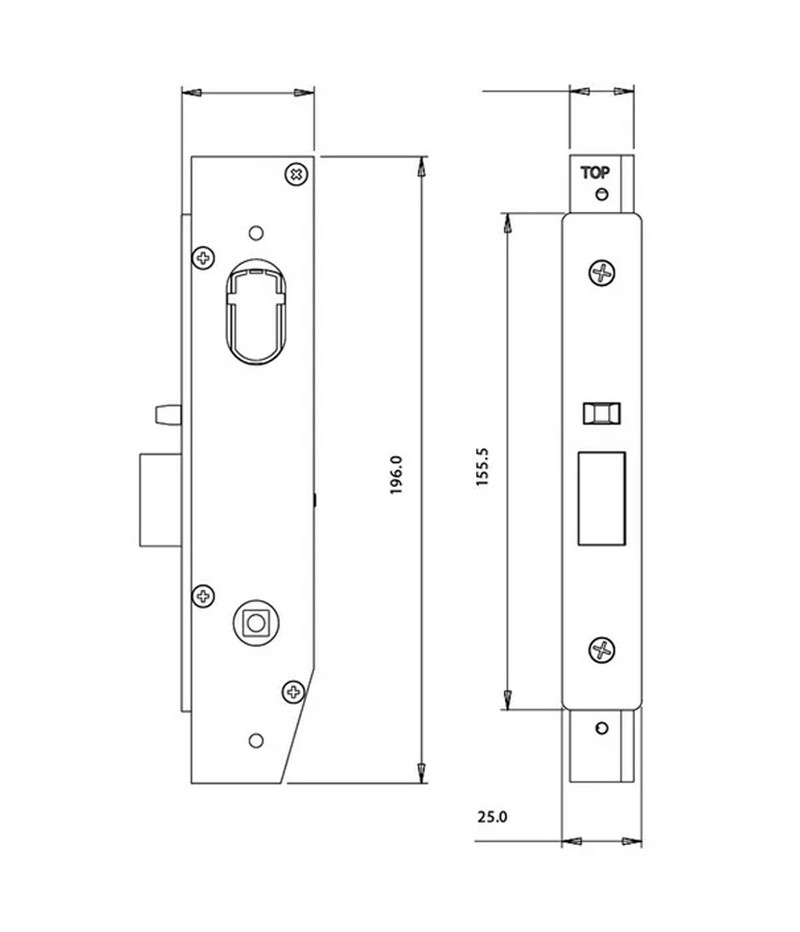 Lockton Stainless steel inflame Swing Gate Lock 23 MM BACKSET Lock with Plate