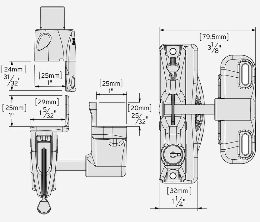 D&D LokkLatch General Purpose Gate Lock w/ External Access Kit - LLAAB