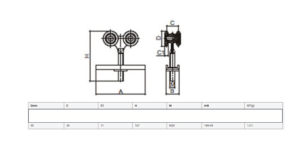 Overhead Sliding Gate/Hanging Barn Door 4 Nylon Wheel for Gate up to 450kg/4500mm