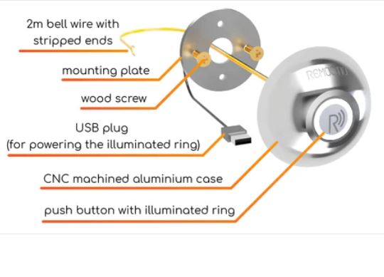 REMOOTIO Waterproof Aluminium Doorbell Push Button