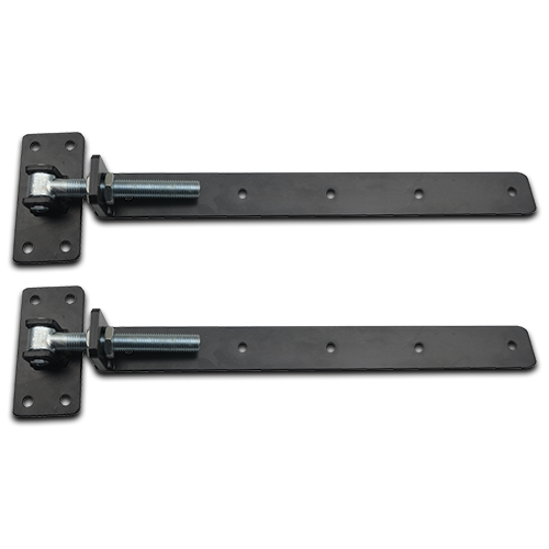 Heavy Duty  Adjustable Steel Strap Hinge 24mm pin 600mm long  Black Pair - Timber Gates / Pair