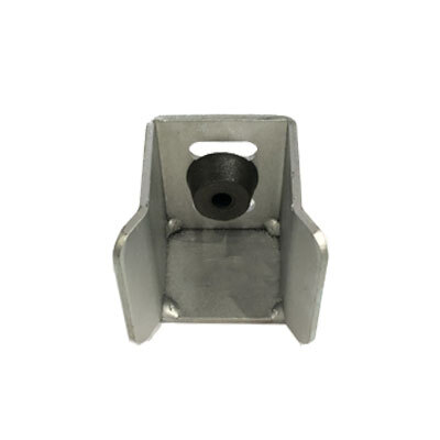 Steel Sliding Block Holder - 50mm, Top Cap, Rubber Stop