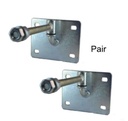 Adjustable Bolt-On Gudgeon and Trunnion Hinges - Silver, 150x16mm Rod, Large Plates - Pair