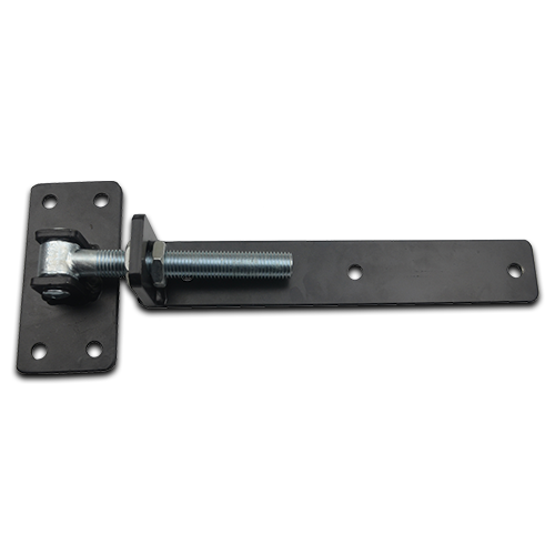 Zinc Plated Adjustable Strap Hinges for Timber Gates - 20mm Pin, 300x50mm, Black - Single