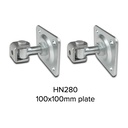 Adjustable Swing gate Hinge with Fixing Plate - 20mm neck 100X100 PLATE- pair