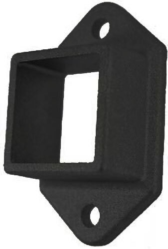 Aluminium Bracket for tube 50x50 mm Double Lugs 2 holes in Black