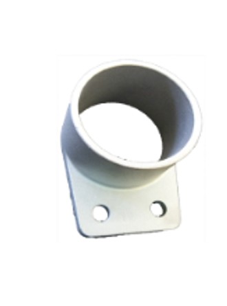 Aluminium Fence Rail Bracket, 50mm Round Tube, Single Lug, 2 Hole
