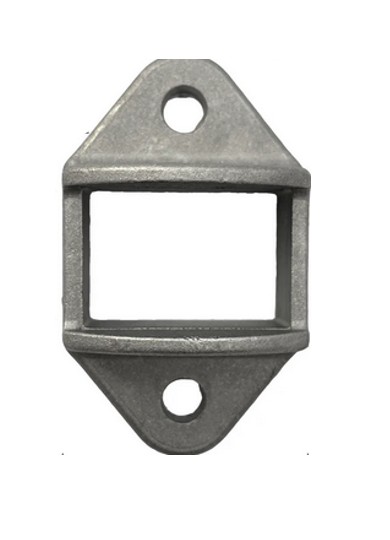 Aluminium Fence Rail Bracket, 38x25mm Wide Tube, Double Lug, 2 Hole