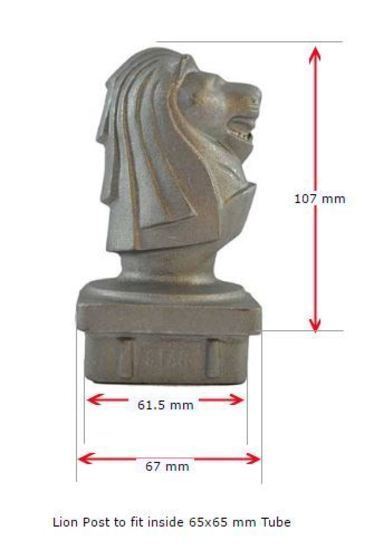 Aluminium Lion Head Post Cap for 65x65 mm tube