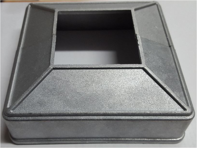 Square Aluminium Base Plate Cover: 25x25mm Post, 65x65mm Base - 2PC