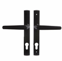 Insert Mortice Lock Handle Set - Euro, L Shaped, Reversible - Aluminium in Matt Black - Pair
