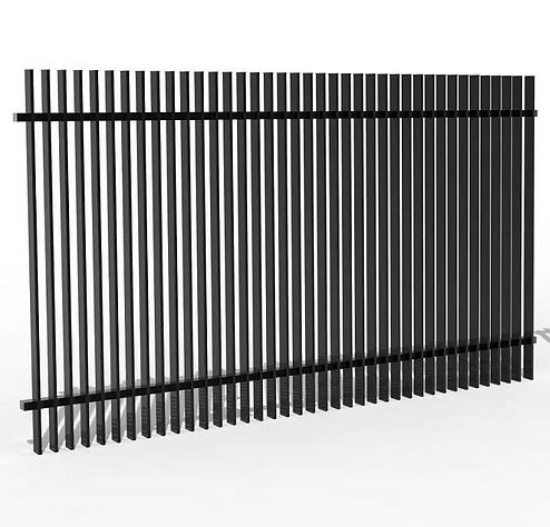 Aluminium Vertical Blade Fence Panel 1200mm(H) x 2400mm(W)- Black - Pick up only