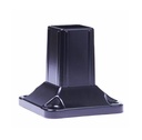 Square Aluminium Base Post Insert: 50x50mm Post, 100x100x10mm Base, 4 Holes - Black