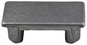 Aluminium rectangular cap 50x25mm (3mm wall)
