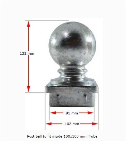 Aluminum Post Ball Cap for 100x100 mm Tube