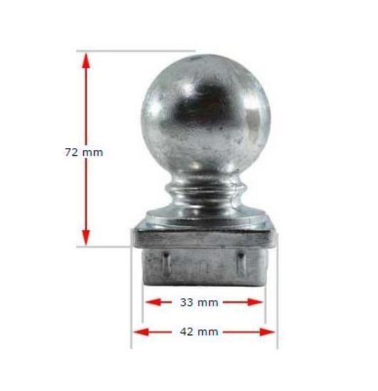 Aluminium Post Ball Cap for 40x40mm Tube