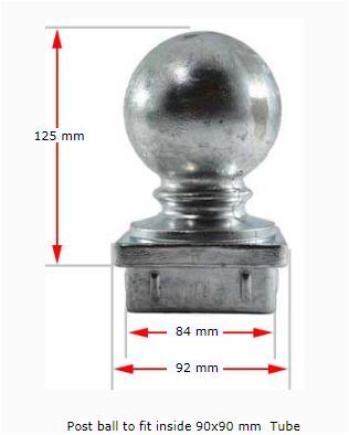 Aluminium Post Ball Cap for 90x90 mm Tube