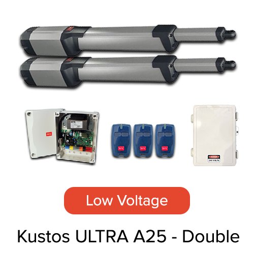 BFT Kustos Ultra BT A25 Double Swing Gate Motor Kit (Low Voltage) - BFT Motor Kit