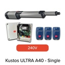 BFT Motor - Single BFT Kustos Ultra BT A40 Single Swing Gate Motor Kit (240V)