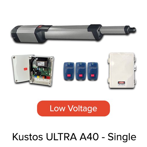 BFT Motor - Single BFT Kustos Ultra BT A40 Single Swing Gate Motor Kit (Low Voltage)