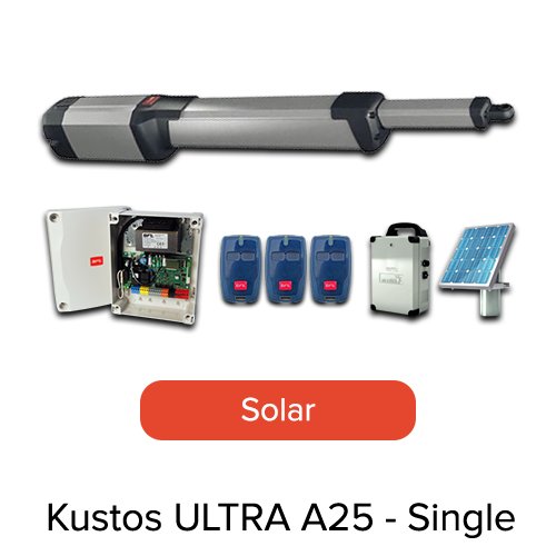 BFT Motor - Single Kustos Ultra BT A25 Single Swing Gate Motor Kit (Solar)