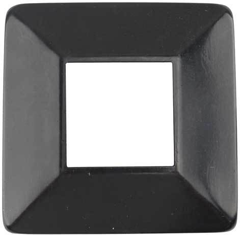 Square Steel Base Plate Cover: 75x75mm Post, 150x150mm Base - Black