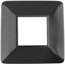 Square Steel Base Plate Cover: 75x75mm Post, 150x150mm Base - Black
