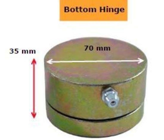 Galvanised Steel Weld-On Bearing Hinge - Up To 600kg - Bottom Only